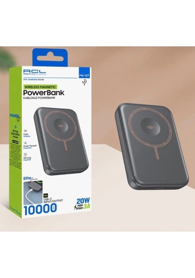 Acl Pw-127 Kablosuz 20w 3a, Akıllı Saat Şarjı Destekli 10.000mah Wireless Powerbank Füme