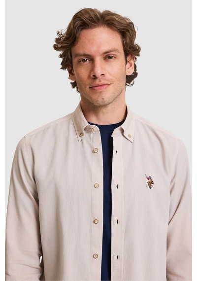 U.s. Polo Assn. Erkek Taş Gömlek Basic 50322343-vr049 Taş Rengi