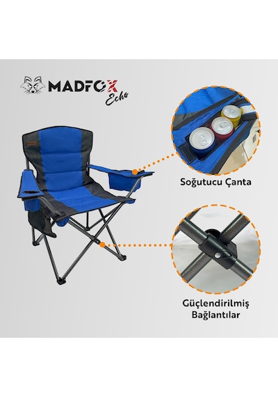Madfox Echo Katlanır Kamp Sandalyesi Mavi Mavi