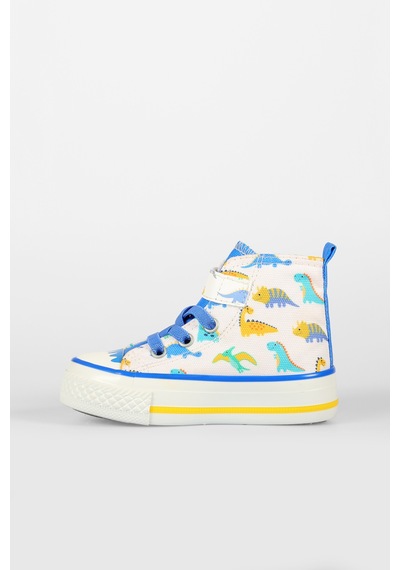 Vicco Ada Desenli Erkek Bebek Beyaz/saks Mavi Sneaker Beyaz - Mavi