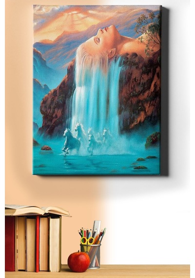 Webstyle Sayılarla Boyama Seti Kasnaklı Fantastik Şelale 40 X 50 Cm