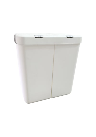 Gümüş Ikili Dokunmatik Çamaşır Sepeti Çöp Kovası Temizlik Kovası Kirli Sepet 80 Litre-mt009