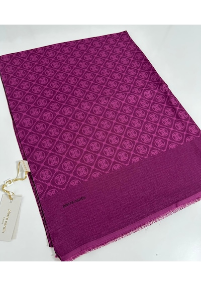 Pierre Cardin Elegans Monogram Şal-75 X 190-090700-994 Fuşya Fuşya
