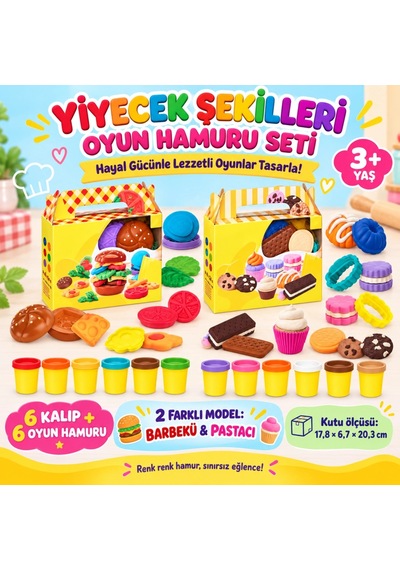 Yiyecek Şekilleri Oyun Hamuru Seti Adet Fiyatıdır Çok Renkli