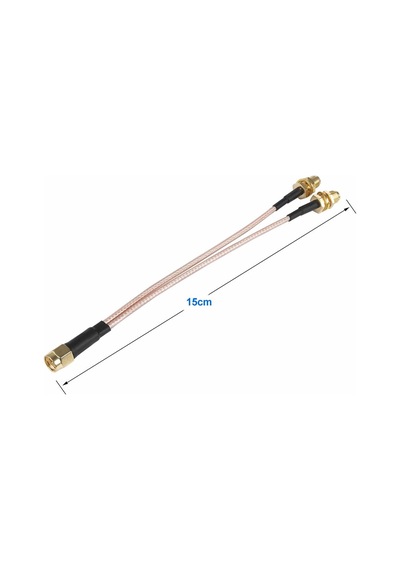Y Tip Rg316 15cm 1x Sma Erkek 2x Sma Dişi Kablo Rf Uzatma Kablosu Altın Kaplama Soket 0-6ghz Wi-fi