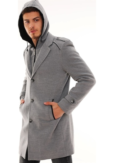 Plt8401 Dewberry Erkek Palto-Gri
