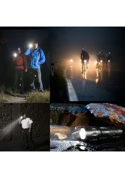 Gold Orion Km-108 T6 Led Şarjlı El Feneri 5 Modlu 200 Metre Işık Mesafesi Açık Gri