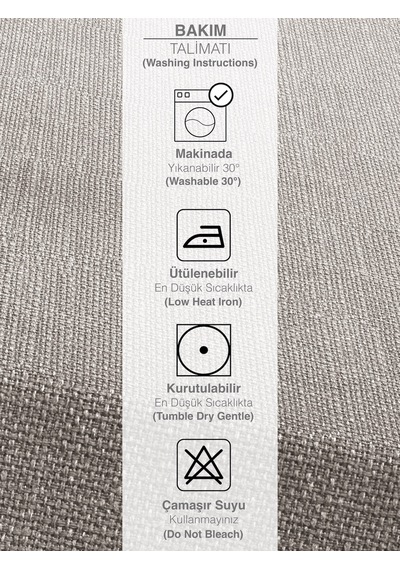 Br Perle Açık Gri Keten Dokulu Masa Örtüsü