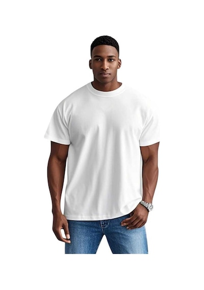 Sngl Tekstil Erkek 30/1 Penye %100 Pamuk Oversize Tişört S-m L-xl-xxl Ekru