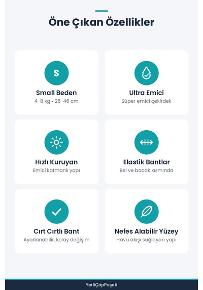 Evcil Hayvan Külot Bezi Small Beden - Ultra Emici - Hızlı Kuruyan