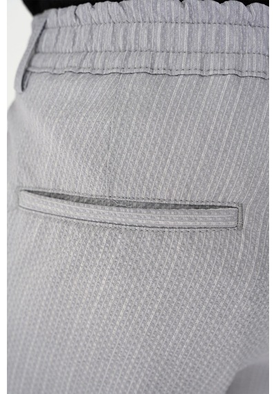 Efor Comfort Fit Gofre Dokulu Beli Lastikli Gri Jogger Pantolon P 1177 Gri