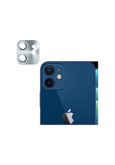 Apple Uyumlu iPhone 12 Mini 11 Metalik Seri Kamera Lens Koruyucu Gümüş