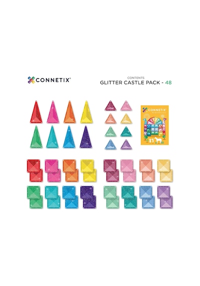Connetix Glitter Castle Pack Manyetik Bloklar - 48 Parça