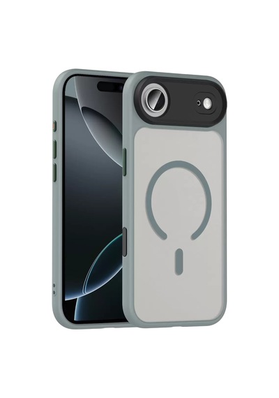 Apple iPhone  Uyumlu,  17 Air Megane Magsafe Kapak - Titan Gri