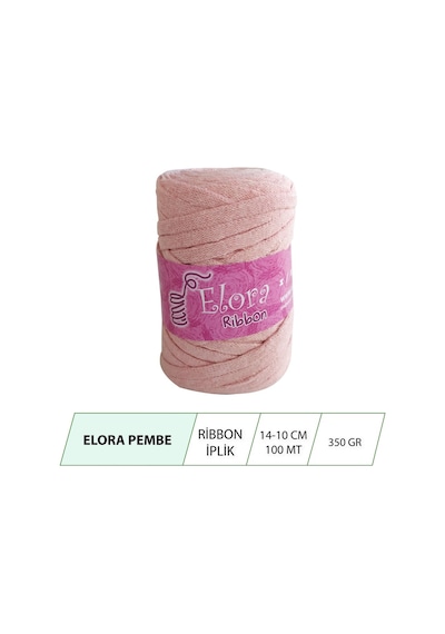 Elora Pembe Ribbon Örgü Ipi