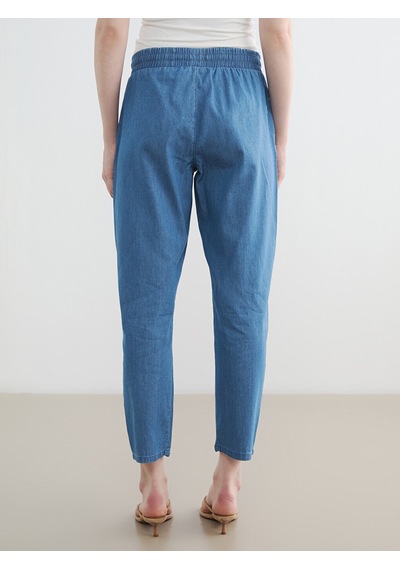 Lcwaıkıkı Classic Mavi Beli Lastikli Carrot Fit Kadın Jean Pantolon