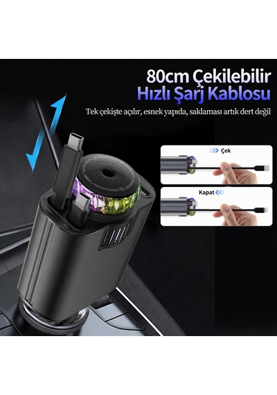 5in1 Araç Çakmaklığı Pd Hızlı Araç Şarj Cihazı Kendinden Kablolu Rgb Yıldız Işık Saçan Araç Kokusu Aroma Difüzör Özellikli + 3 Adet Esans Hediyeli 45w Black 5in1 Araç Çakmaklığı Pd Hızlı Araç Şarj Cihazı Kendinden Kablolu Rgb Yıldız Işık Saçan Araç Kokusu Aroma Difüzör Özellikli + 3 Adet Esans Hediyeli 45w Black