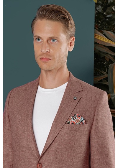 Efor C 656 Slim Fit Gül Kurusu Spor Ceket Gülkurusu