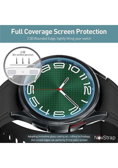 Novstrap Samsung Galaxy Watch 6 Classic 47mm İle Uyumlu Ekran Koruyucu Nano Esnek Cam Tam Ppm
