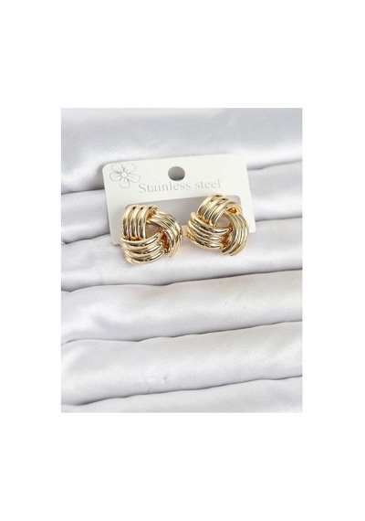 316l Çelik Gold Renk Sarmal Model Kadın Küpe Tj-bkp11867 Evimdeyokyok