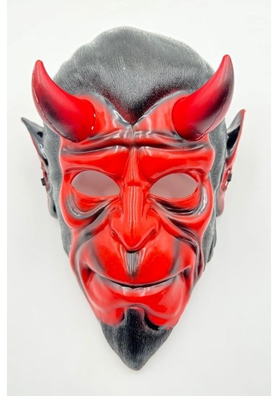 Beysüs Halloween Maske Hellboy Kırmızı Boynozlu