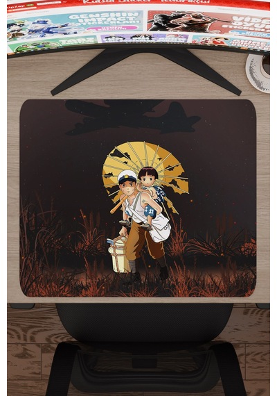 Ateşböceklerinin Mezarı Anime V5 - 48x40 Xl Gaming Kauçuk Kaymaz Taban Mouse Pad Fare Altlığı
