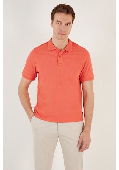 Buratti Pamuklu Regular Fit Düğmeli Erkek Polo Yaka T Shirt 5902739 Turuncu