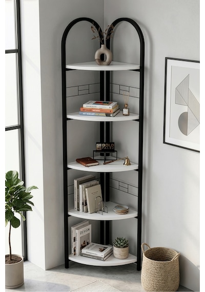 Metal Çiçeklik Kitaplık Beyaz 151 Cm Çok Renkli