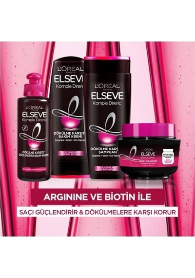 Elseve Komple Direnç Dökülme Karşıtı Bakım Kremi 390 Ml 2'li Set