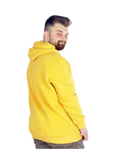 Mode Xl Erkek Sweatshirt Kapşonlu Pocket Basic 20562 Hardal 001