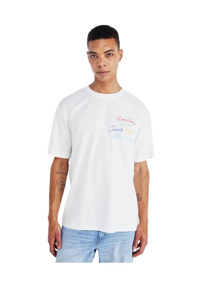 Only O Yaka Baskılı Erkek T-shirt Onsmanı Lıfe Rlx Hıdeout Ss Tee Beyaz