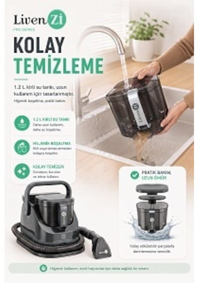 Livenzi Jjb-737 Koltuk Halı Yıkama Ve Leke Çıkartma Makinesi-gri