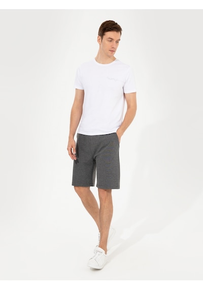 Cacharel Gri Melanj Comfort Fit Örme Şort
