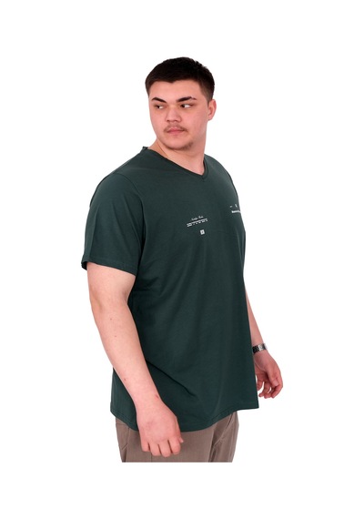 Mode Xl Büyük Beden Erkek T-shirt V Yaka Memorıes U24055 Nefti Nefti