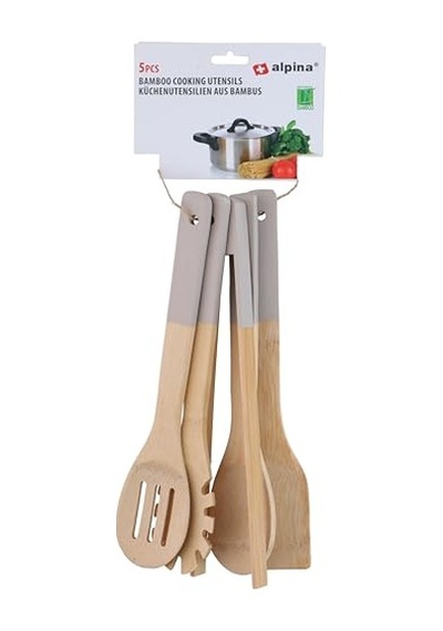 Alp108 Bambu Mutfak Gereçleri Seti 5 Parça 30 Cm Diğer