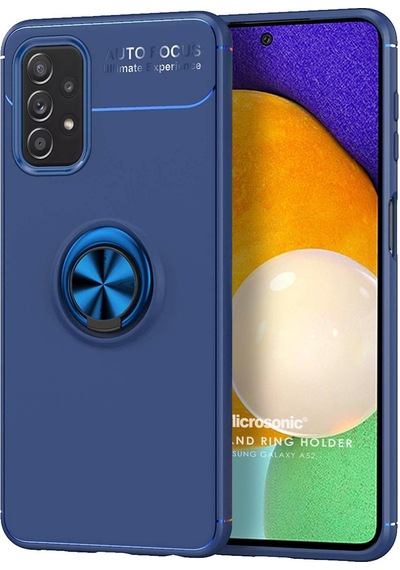 Microsonic Samsung Uyumlu Galaxy A52 Kılıf Kickstand Ring Holder