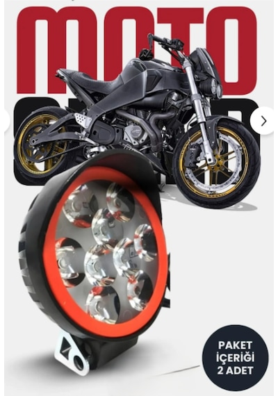 2 Adet 2 Modlu Motosiklet Led Far Takımı Flash Modu - Beyaz Işık 12v