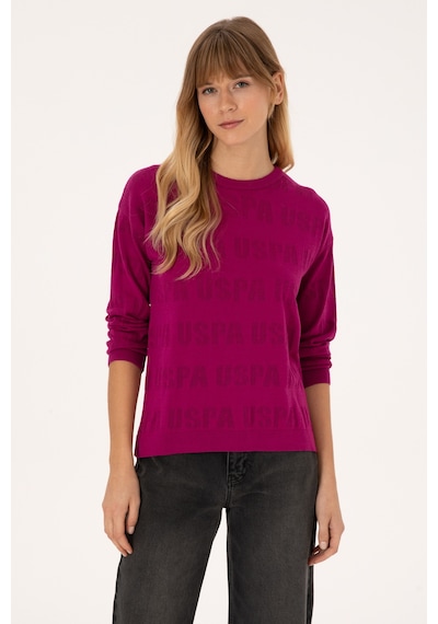 U.S. Polo Assn. Kadın Menekşe Bisiklet Yaka Kazak 50309651-VR037