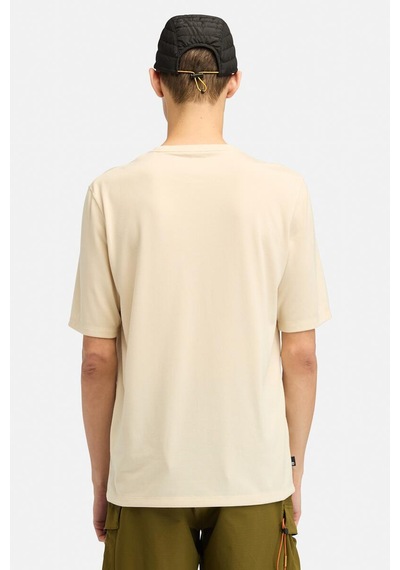 Timberland Uv-protectıon Logo Short Bej Erkek Kısa Kol T-shirt 000000000102084340 Bej-lıla