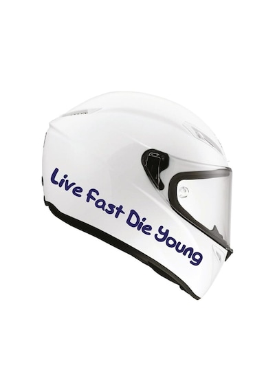 Tek Renk Live Fast Die Young (Live Fast Die Young Helmet Stickers