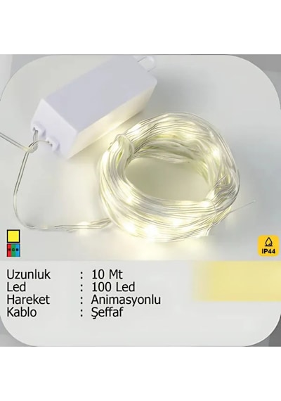 Elektrikhouse Led Peri Işığı Animasyonlu 10 Metre Çok Renkli