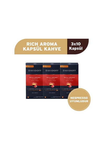 Davidoff Rich Aroma Espresso Kapsül Kahve 3x10 Adet - Nespesso Uyumludur
