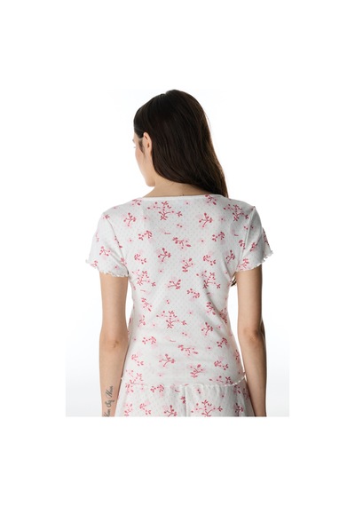 Penti Pembe Blossom Pamuklu Pointel Tişört Pijama Üstü
