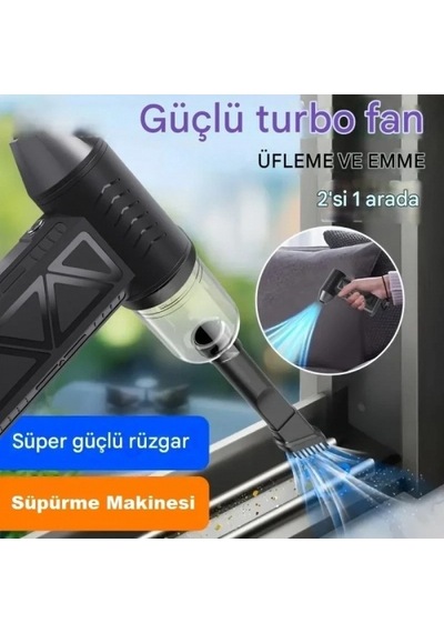 Mini Şarjlı Hava Üfleyici Ve Vakumlu El Süpürgesi 5324