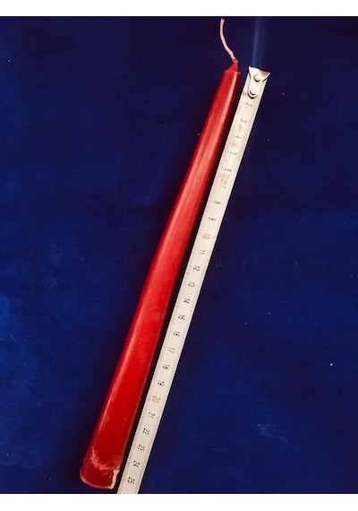 Kırmızı Şamdan Mumu - 26cm X 22mm Şamdan Konik Mum