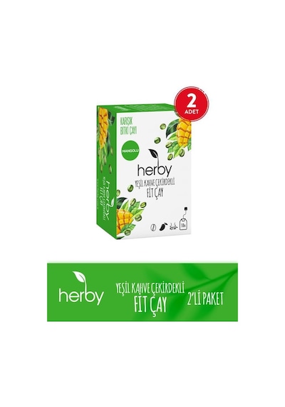 Herby Yeşil Kahve Çekirdekli Fit Çay 2 x 18'li