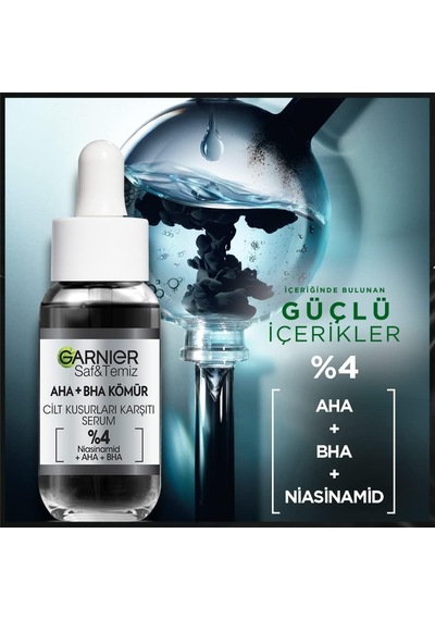 Aha+bha Cilt Kusurları Karşıtı Serum%4 Niasinamid + Peelıng Etkili Aha+bha 30ml & Saf & Temiz Nemlendiren Temizleyici 250ml Cilt Bakım Seti