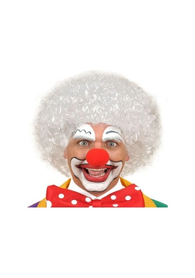 Beyaz Renk Kıvırcık Afro Bonus Peruk Ve Kırmızı Sünger Burun Seti - Rxlu-344493 18