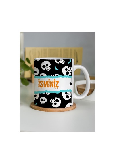 Kişiselleştirilebilir İsme Özel Kupa Bardak - Cadılar Bayramı Kurukafa Tasarımlı Hediyelik 330 Ml Çok Renkli - 876080371 Çok Renkli - 876080371 Çok Renkli