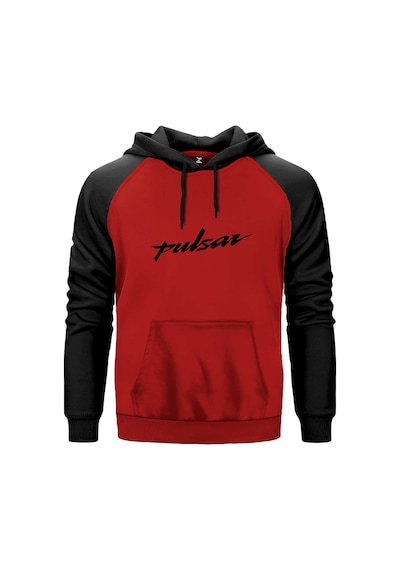 Pulsar Logo Black Gri Renk Reglan Kol Sweatshirt Kapşonlu